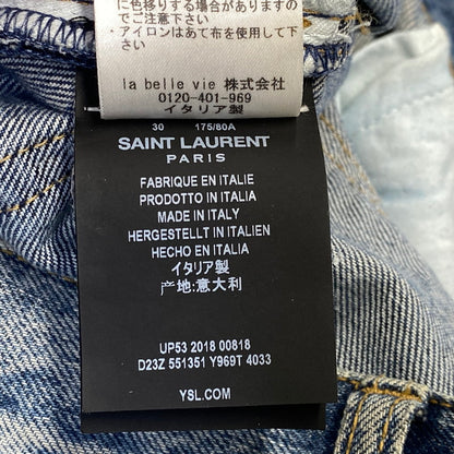 【中古品】【メンズ】 SAINT LAURENT サンローラン 551351 Y969T D18 SLIM LOW WAIST DAMAGE DENIM PANTS スリム ロウ ウエスト ダメージ デニム パンツ 152-260806-yn-13-izu サイズ：W30 カラー：インディゴ 万代Net店