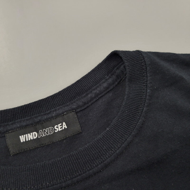 【中古品】【メンズ】 WIND AND SEA ウィンダンシー LOGO S/S TEE WDS-RF-02 ロゴ 半袖Tシャツ ROYAL FLASH別注 142-260814-as-06-izu サイズ：M カラー：ブラック 万代Net店