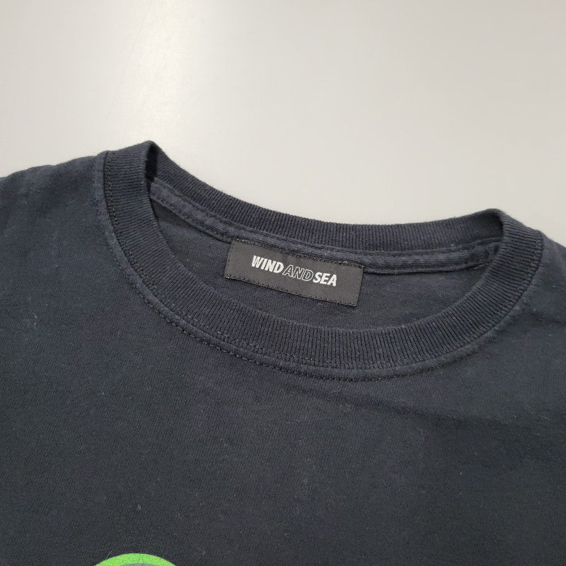 【中古品】【メンズ】 WIND AND SEA ウィンダンシー LOGO S/S TEE WDS-RF-02 ロゴ 半袖Tシャツ ROYAL FLASH別注 142-260814-as-06-izu サイズ：M カラー：ブラック 万代Net店