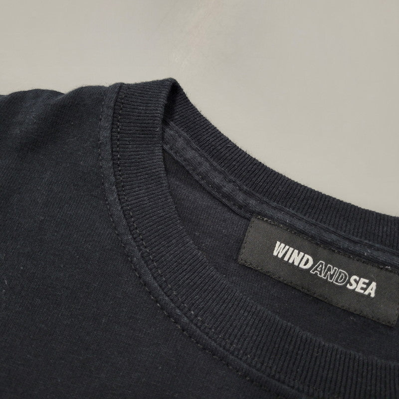 【中古品】【メンズ】 WIND AND SEA ウィンダンシー LOGO S/S TEE WDS-RF-02 ロゴ 半袖Tシャツ ROYAL FLASH別注 142-260814-as-06-izu サイズ：M カラー：ブラック 万代Net店