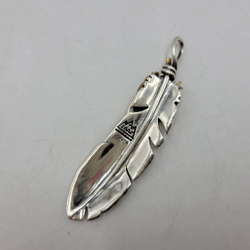 【中古品】【メンズ/レディース】 SAAD サード SV925 BRONZE HEART FEATHER PENDANT TOP ブロンズ ハート フェザー ペンダント トップ アクセサリー 191-260807-cs-21-izu カラー：シルバー 万代Net店