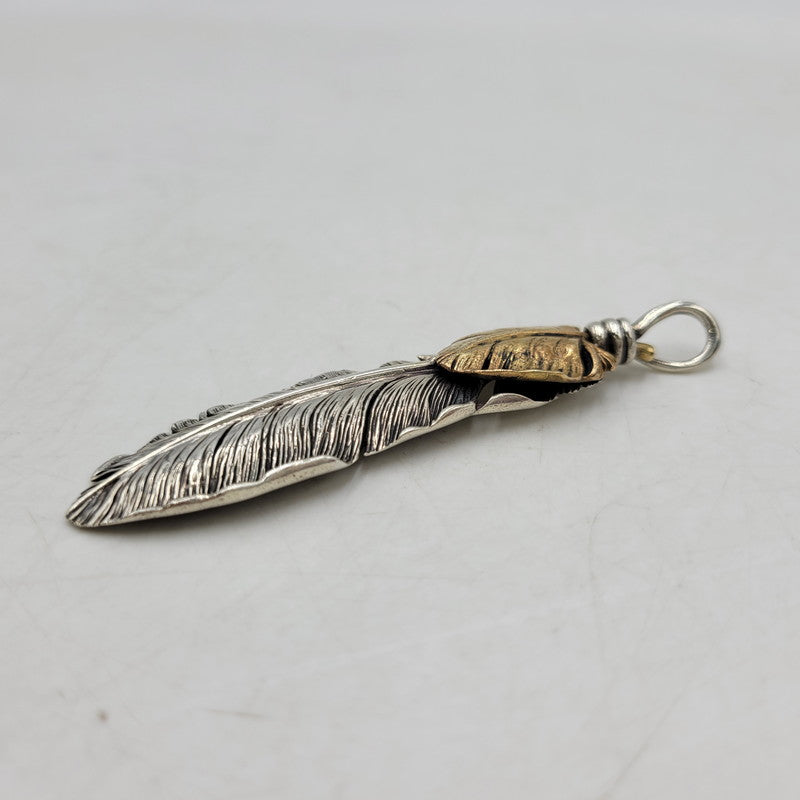 【中古品】【メンズ/レディース】 SAAD サード SV925 BRONZE HEART FEATHER PENDANT TOP ブロンズ ハート フェザー ペンダント トップ アクセサリー 191-260807-cs-21-izu カラー：シルバー 万代Net店
