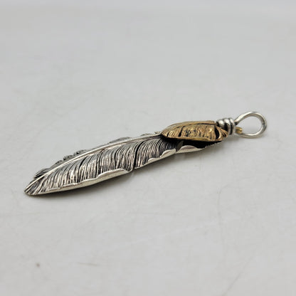 【中古品】【メンズ/レディース】 SAAD サード SV925 BRONZE HEART FEATHER PENDANT TOP ブロンズ ハート フェザー ペンダント トップ アクセサリー 191-260807-cs-21-izu カラー：シルバー 万代Net店