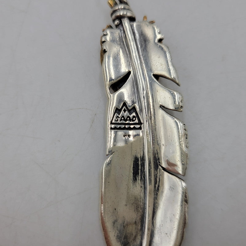 【中古品】【メンズ/レディース】 SAAD サード SV925 BRONZE HEART FEATHER PENDANT TOP ブロンズ ハート フェザー ペンダント トップ アクセサリー 191-260807-cs-21-izu カラー：シルバー 万代Net店