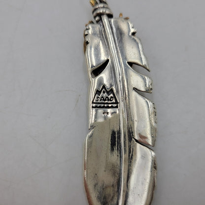 【中古品】【メンズ/レディース】 SAAD サード SV925 BRONZE HEART FEATHER PENDANT TOP ブロンズ ハート フェザー ペンダント トップ アクセサリー 191-260807-cs-21-izu カラー：シルバー 万代Net店