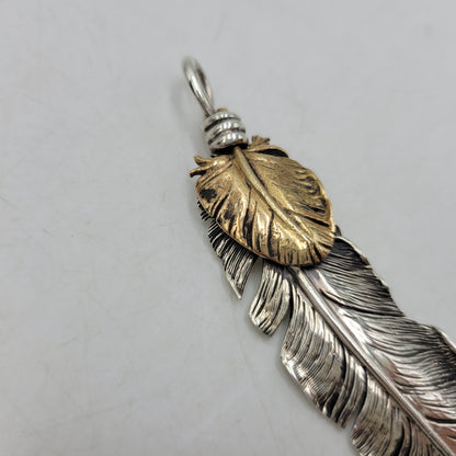 【中古品】【メンズ/レディース】 SAAD サード SV925 BRONZE HEART FEATHER PENDANT TOP ブロンズ ハート フェザー ペンダント トップ アクセサリー 191-260807-cs-21-izu カラー：シルバー 万代Net店