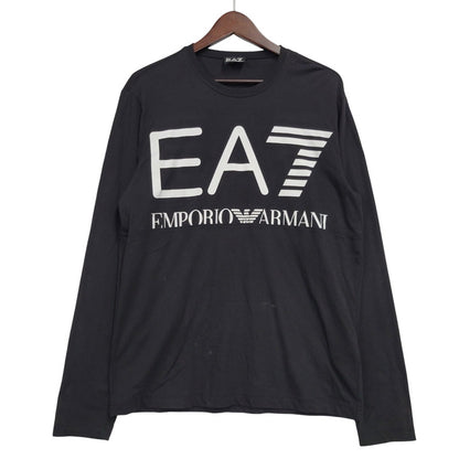 【中古品】【メンズ】 EA7 EMPORIO ARMANI エンポリオアルマーニ LOGO L/S TEE 6KPT30 PJ6EZ ロゴ ロングスリーブ Tシャツ 長袖 141-260814-as-08-izu サイズ：M カラー：ブラック 万代Net店
