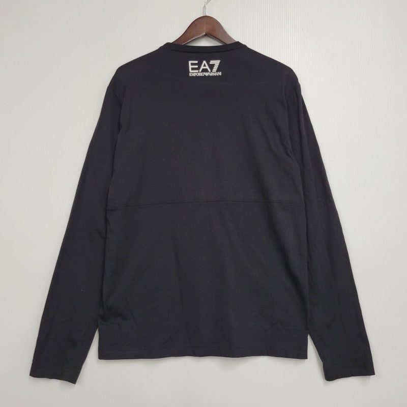 【中古品】【メンズ】 EA7 EMPORIO ARMANI エンポリオアルマーニ LOGO L/S TEE 6KPT30 PJ6EZ ロゴ ロングスリーブ Tシャツ 長袖 141-260814-as-08-izu サイズ：M カラー：ブラック 万代Net店