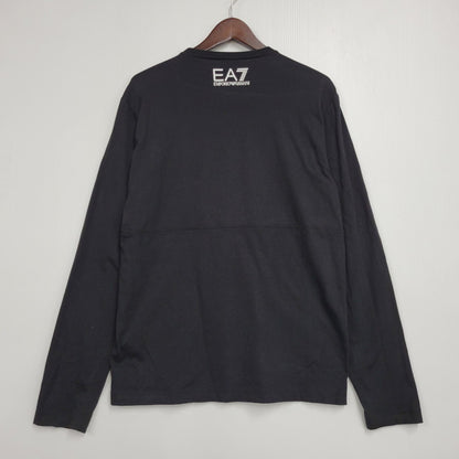 【中古品】【メンズ】 EA7 EMPORIO ARMANI エンポリオアルマーニ LOGO L/S TEE 6KPT30 PJ6EZ ロゴ ロングスリーブ Tシャツ 長袖 141-260814-as-08-izu サイズ：M カラー：ブラック 万代Net店