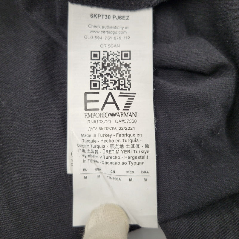 【中古品】【メンズ】 EA7 EMPORIO ARMANI エンポリオアルマーニ LOGO L/S TEE 6KPT30 PJ6EZ ロゴ ロングスリーブ Tシャツ 長袖 141-260814-as-08-izu サイズ：M カラー：ブラック 万代Net店