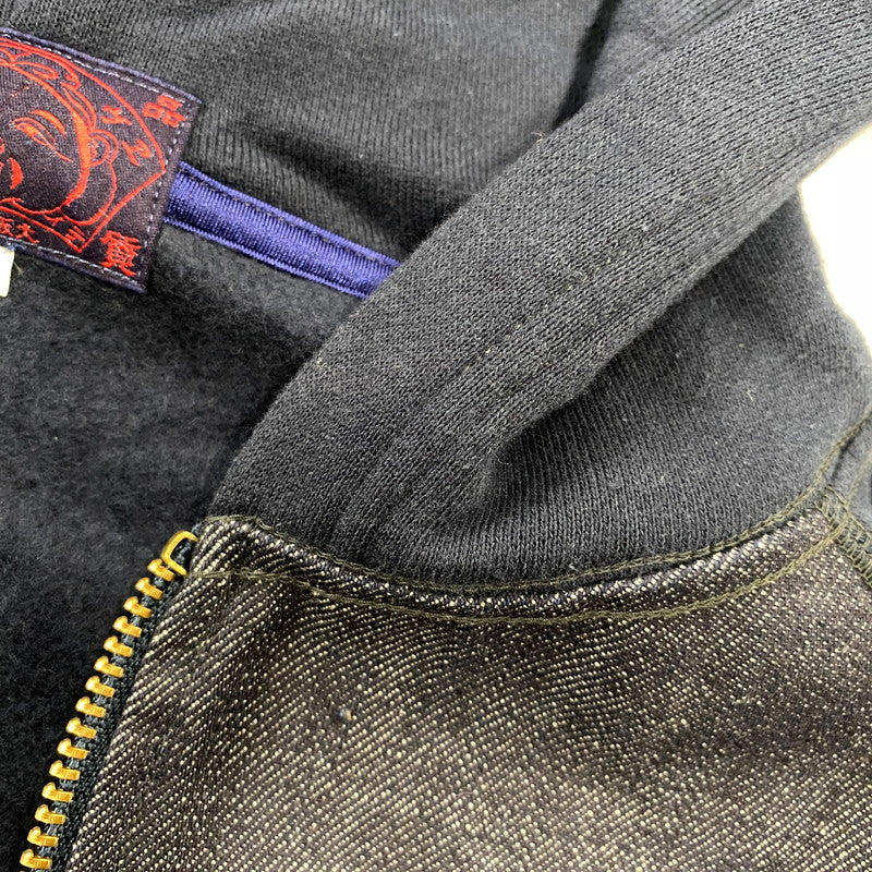【中古品】【メンズ】 EVISU エヴィス 切替 ZIPUP HOODIE ジップアップ フーディー トップス 長袖 145-260807-ya-02-izu サイズ：42 カラー：ネイビー 万代Net店