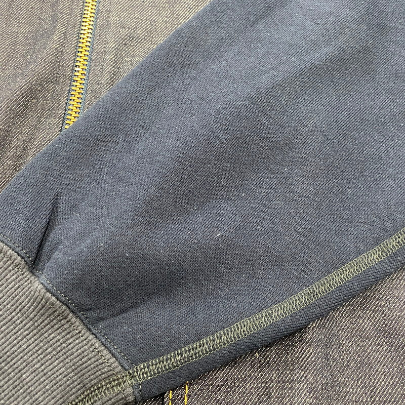 【中古品】【メンズ】 EVISU エヴィス 切替 ZIPUP HOODIE ジップアップ フーディー トップス 長袖 145-260807-ya-02-izu サイズ：42 カラー：ネイビー 万代Net店