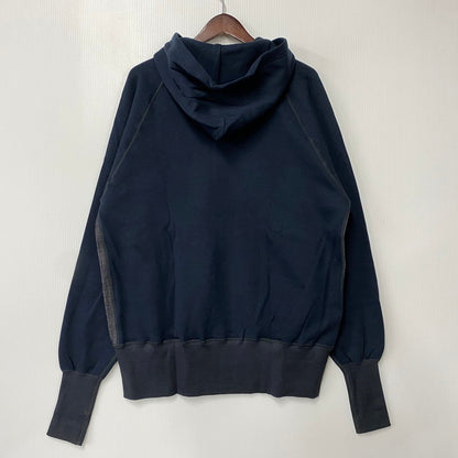 【中古品】【メンズ】 EVISU エヴィス 切替 ZIPUP HOODIE ジップアップ フーディー トップス 長袖 145-260807-ya-02-izu サイズ：42 カラー：ネイビー 万代Net店