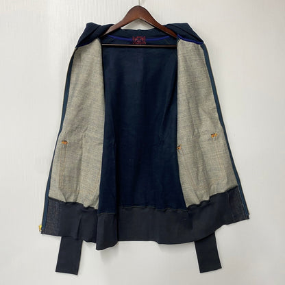 【中古品】【メンズ】 EVISU エヴィス 切替 ZIPUP HOODIE ジップアップ フーディー トップス 長袖 145-260807-ya-02-izu サイズ：42 カラー：ネイビー 万代Net店