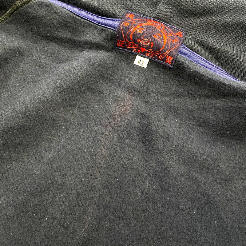【中古品】【メンズ】 EVISU エヴィス 切替 ZIPUP HOODIE ジップアップ フーディー トップス 長袖 145-260807-ya-02-izu サイズ：42 カラー：ネイビー 万代Net店