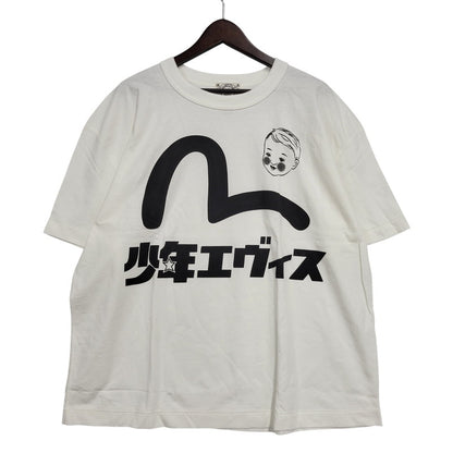 【中古品】【メンズ】 EVISU エヴィス 少年エヴィス SS TEE ショートスリーブ Tシャツ トップス 145-260815-kh-05-izu サイズ：46 カラー：ホワイト 万代Net店
