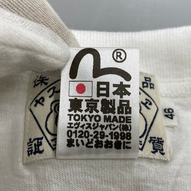 【中古品】【メンズ】 EVISU エヴィス カモメ DENIM POCKET L S TEE デニム ポケット ロングスリーブ Tシャツ トップス 長袖 145-260807-ya-07-izu サイズ：46 カラー：ホワイト 万代Net店