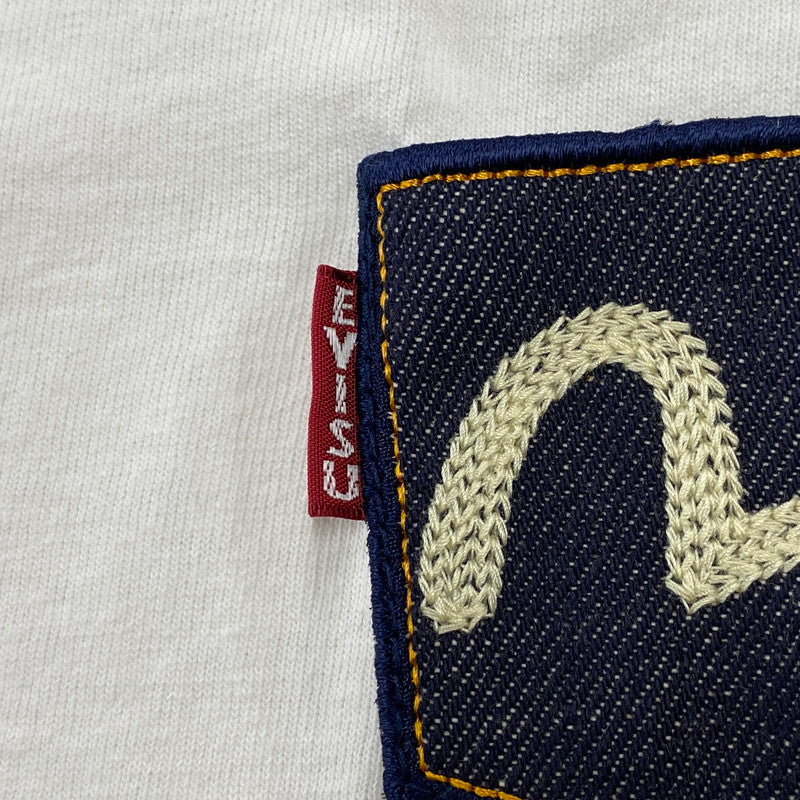 【中古品】【メンズ】 EVISU エヴィス カモメ DENIM POCKET L S TEE デニム ポケット ロングスリーブ Tシャツ トップス 長袖 145-260807-ya-07-izu サイズ：46 カラー：ホワイト 万代Net店