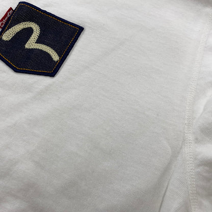 【中古品】【メンズ】 EVISU エヴィス カモメ DENIM POCKET L S TEE デニム ポケット ロングスリーブ Tシャツ トップス 長袖 145-260807-ya-07-izu サイズ：46 カラー：ホワイト 万代Net店
