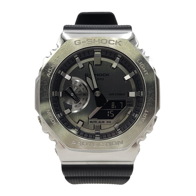【中古品】【メンズ/レディース】 G-SHOCK ジーショック GM-2100-1AJF 2100 SERIES DIGITAL ANALOG QUARTZ WATCH デジタル アナログ クオーツ ウォッチ 腕時計 196-260807-cs-19-izu サイズ：49.3 × 44.4 × 11.8 mm カラー：ブラック×シルバー 万代Net店