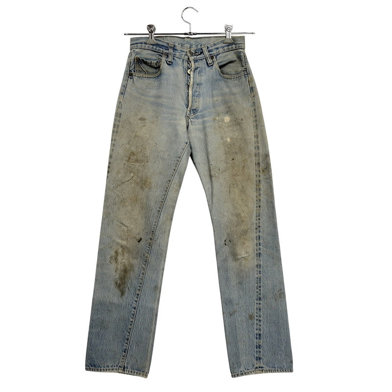 【現状渡し品】【メンズ】 Levi's リーバイス SMALL E 501 DENIM PANTS デニムパンツ ジーンズ 刻印6 USA製 不均等V ポケットダブルステッチ 収縮率8％ 157-260808-as-03-izu サイズ：28×34 カラー：ライトインディゴ 万代Net店