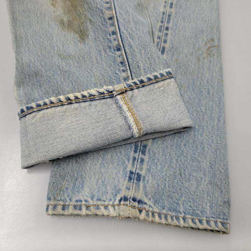 【現状渡し品】【メンズ】 Levi's リーバイス SMALL E 501 DENIM PANTS デニムパンツ ジーンズ 刻印6 USA製 不均等V ポケットダブルステッチ 収縮率8％ 157-260808-as-03-izu サイズ：28×34 カラー：ライトインディゴ 万代Net店