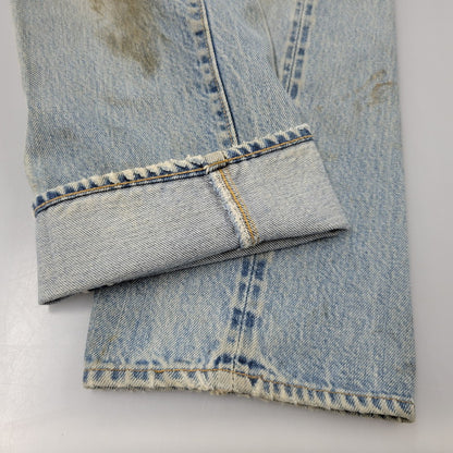 【現状渡し品】【メンズ】 Levi's リーバイス SMALL E 501 DENIM PANTS デニムパンツ ジーンズ 刻印6 USA製 不均等V ポケットダブルステッチ 収縮率8％ 157-260808-as-03-izu サイズ：28×34 カラー：ライトインディゴ 万代Net店