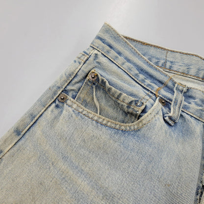 【現状渡し品】【メンズ】 Levi's リーバイス SMALL E 501 DENIM PANTS デニムパンツ ジーンズ 刻印6 USA製 不均等V ポケットダブルステッチ 収縮率8％ 157-260808-as-03-izu サイズ：28×34 カラー：ライトインディゴ 万代Net店