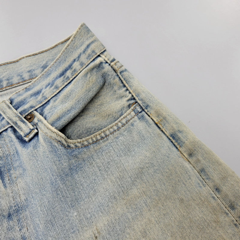 【現状渡し品】【メンズ】 Levi's リーバイス SMALL E 501 DENIM PANTS デニムパンツ ジーンズ 刻印6 USA製 不均等V ポケットダブルステッチ 収縮率8％ 157-260808-as-03-izu サイズ：28×34 カラー：ライトインディゴ 万代Net店