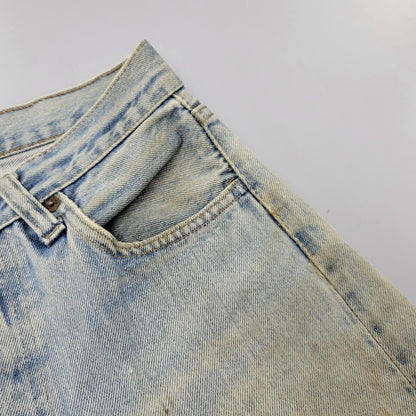 【現状渡し品】【メンズ】 Levi's リーバイス SMALL E 501 DENIM PANTS デニムパンツ ジーンズ 刻印6 USA製 不均等V ポケットダブルステッチ 収縮率8％ 157-260808-as-03-izu サイズ：28×34 カラー：ライトインディゴ 万代Net店