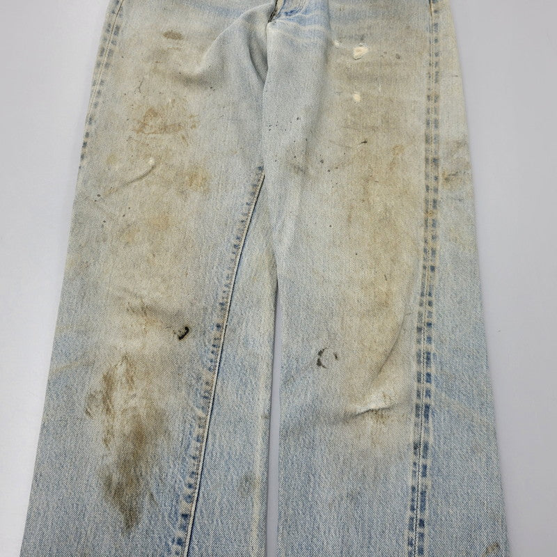 【現状渡し品】【メンズ】 Levi's リーバイス SMALL E 501 DENIM PANTS デニムパンツ ジーンズ 刻印6 USA製 不均等V ポケットダブルステッチ 収縮率8％ 157-260808-as-03-izu サイズ：28×34 カラー：ライトインディゴ 万代Net店