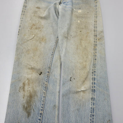 【現状渡し品】【メンズ】 Levi's リーバイス SMALL E 501 DENIM PANTS デニムパンツ ジーンズ 刻印6 USA製 不均等V ポケットダブルステッチ 収縮率8％ 157-260808-as-03-izu サイズ：28×34 カラー：ライトインディゴ 万代Net店