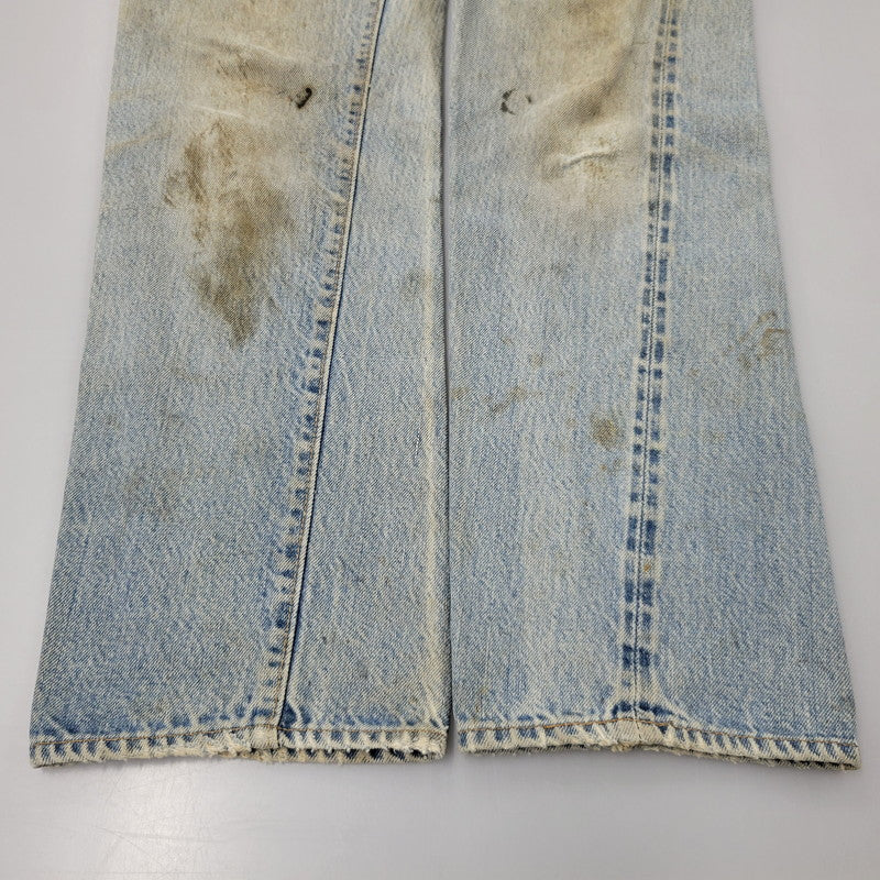 【現状渡し品】【メンズ】 Levi's リーバイス SMALL E 501 DENIM PANTS デニムパンツ ジーンズ 刻印6 USA製 不均等V ポケットダブルステッチ 収縮率8％ 157-260808-as-03-izu サイズ：28×34 カラー：ライトインディゴ 万代Net店