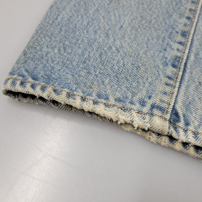 【現状渡し品】【メンズ】 Levi's リーバイス SMALL E 501 DENIM PANTS デニムパンツ ジーンズ 刻印6 USA製 不均等V ポケットダブルステッチ 収縮率8％ 157-260808-as-03-izu サイズ：28×34 カラー：ライトインディゴ 万代Net店