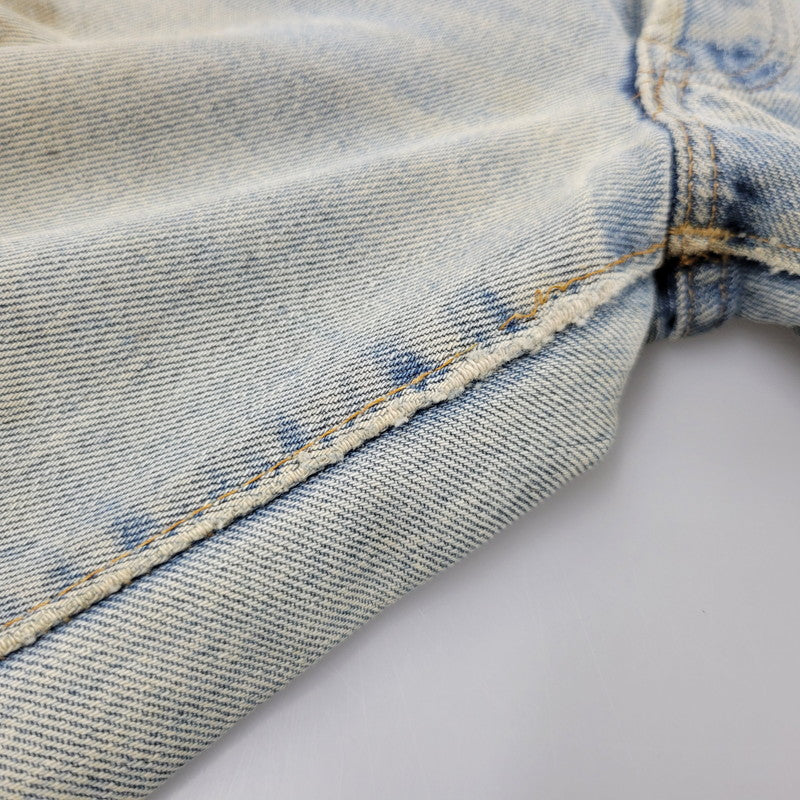 【現状渡し品】【メンズ】 Levi's リーバイス SMALL E 501 DENIM PANTS デニムパンツ ジーンズ 刻印6 USA製 不均等V ポケットダブルステッチ 収縮率8％ 157-260808-as-03-izu サイズ：28×34 カラー：ライトインディゴ 万代Net店