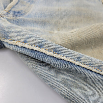【現状渡し品】【メンズ】 Levi's リーバイス SMALL E 501 DENIM PANTS デニムパンツ ジーンズ 刻印6 USA製 不均等V ポケットダブルステッチ 収縮率8％ 157-260808-as-03-izu サイズ：28×34 カラー：ライトインディゴ 万代Net店