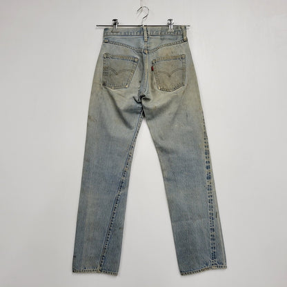 【現状渡し品】【メンズ】 Levi's リーバイス SMALL E 501 DENIM PANTS デニムパンツ ジーンズ 刻印6 USA製 不均等V ポケットダブルステッチ 収縮率8％ 157-260808-as-03-izu サイズ：28×34 カラー：ライトインディゴ 万代Net店