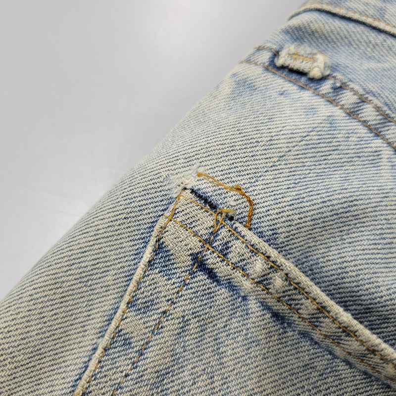 【現状渡し品】【メンズ】 Levi's リーバイス SMALL E 501 DENIM PANTS デニムパンツ ジーンズ 刻印6 USA製 不均等V ポケットダブルステッチ 収縮率8％ 157-260808-as-03-izu サイズ：28×34 カラー：ライトインディゴ 万代Net店