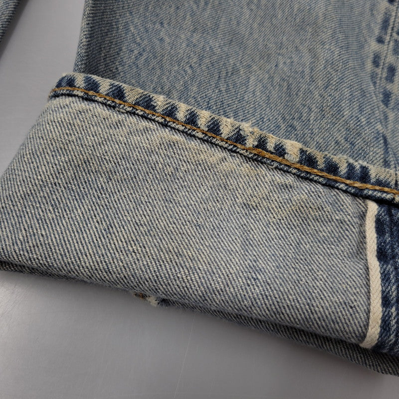 【現状渡し品】【メンズ】 Levi's リーバイス SMALL E 501 DENIM PANTS デニムパンツ ジーンズ 刻印6 USA製 不均等V ポケットダブルステッチ 収縮率8％ 157-260808-as-03-izu サイズ：28×34 カラー：ライトインディゴ 万代Net店