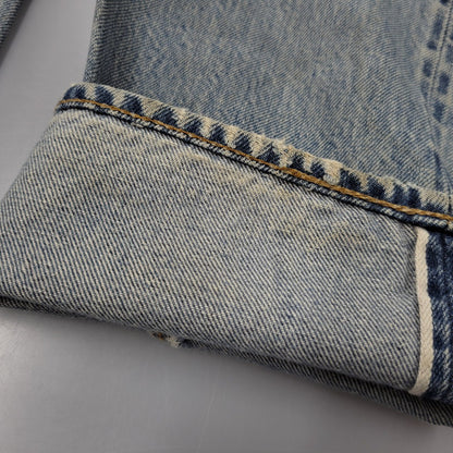 【現状渡し品】【メンズ】 Levi's リーバイス SMALL E 501 DENIM PANTS デニムパンツ ジーンズ 刻印6 USA製 不均等V ポケットダブルステッチ 収縮率8％ 157-260808-as-03-izu サイズ：28×34 カラー：ライトインディゴ 万代Net店