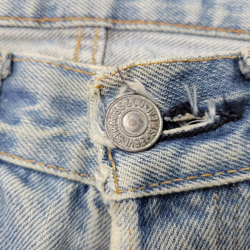 【現状渡し品】【メンズ】 Levi's リーバイス SMALL E 501 DENIM PANTS デニムパンツ ジーンズ 刻印6 USA製 不均等V ポケットダブルステッチ 収縮率8％ 157-260808-as-03-izu サイズ：28×34 カラー：ライトインディゴ 万代Net店