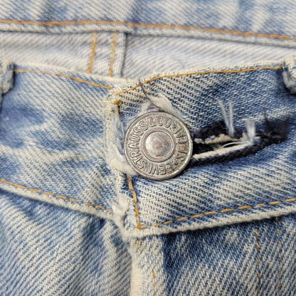 【現状渡し品】【メンズ】 Levi's リーバイス SMALL E 501 DENIM PANTS デニムパンツ ジーンズ 刻印6 USA製 不均等V ポケットダブルステッチ 収縮率8％ 157-260808-as-03-izu サイズ：28×34 カラー：ライトインディゴ 万代Net店