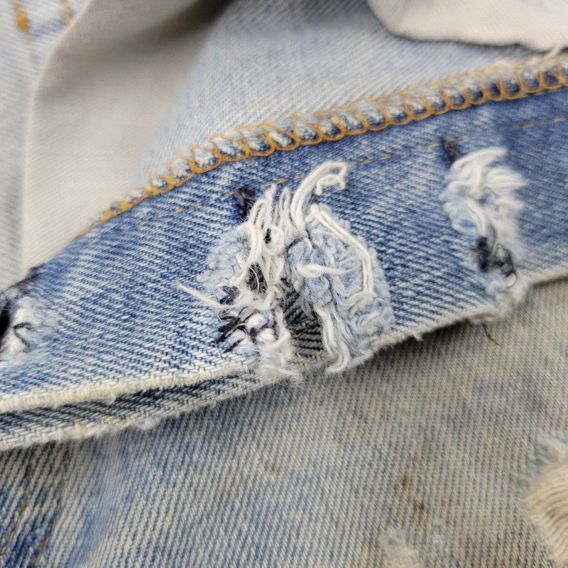 【現状渡し品】【メンズ】 Levi's リーバイス SMALL E 501 DENIM PANTS デニムパンツ ジーンズ 刻印6 USA製 不均等V ポケットダブルステッチ 収縮率8％ 157-260808-as-03-izu サイズ：28×34 カラー：ライトインディゴ 万代Net店