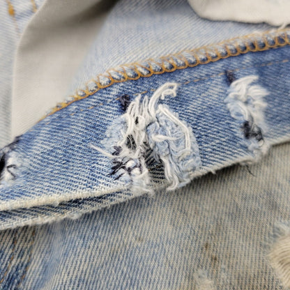 【現状渡し品】【メンズ】 Levi's リーバイス SMALL E 501 DENIM PANTS デニムパンツ ジーンズ 刻印6 USA製 不均等V ポケットダブルステッチ 収縮率8％ 157-260808-as-03-izu サイズ：28×34 カラー：ライトインディゴ 万代Net店