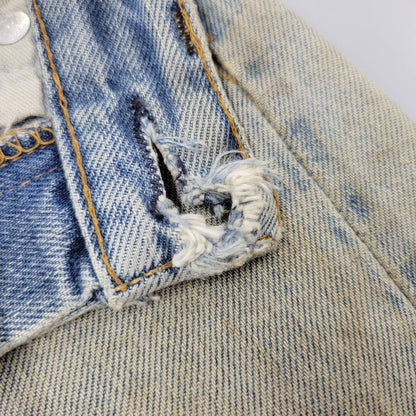 【現状渡し品】【メンズ】 Levi's リーバイス SMALL E 501 DENIM PANTS デニムパンツ ジーンズ 刻印6 USA製 不均等V ポケットダブルステッチ 収縮率8％ 157-260808-as-03-izu サイズ：28×34 カラー：ライトインディゴ 万代Net店