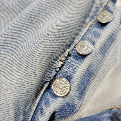 【現状渡し品】【メンズ】 Levi's リーバイス SMALL E 501 DENIM PANTS デニムパンツ ジーンズ 刻印6 USA製 不均等V ポケットダブルステッチ 収縮率8％ 157-260808-as-03-izu サイズ：28×34 カラー：ライトインディゴ 万代Net店