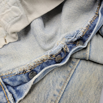 【現状渡し品】【メンズ】 Levi's リーバイス SMALL E 501 DENIM PANTS デニムパンツ ジーンズ 刻印6 USA製 不均等V ポケットダブルステッチ 収縮率8％ 157-260808-as-03-izu サイズ：28×34 カラー：ライトインディゴ 万代Net店