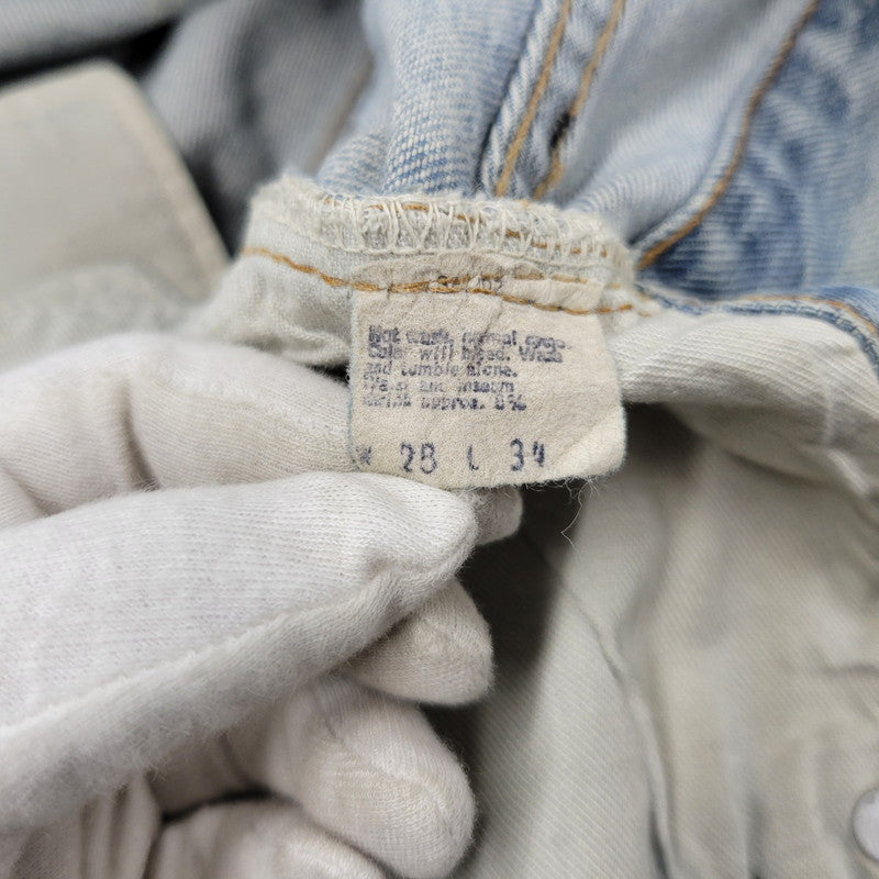 【現状渡し品】【メンズ】 Levi's リーバイス SMALL E 501 DENIM PANTS デニムパンツ ジーンズ 刻印6 USA製 不均等V ポケットダブルステッチ 収縮率8％ 157-260808-as-03-izu サイズ：28×34 カラー：ライトインディゴ 万代Net店