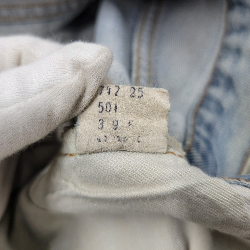 【現状渡し品】【メンズ】 Levi's リーバイス SMALL E 501 DENIM PANTS デニムパンツ ジーンズ 刻印6 USA製 不均等V ポケットダブルステッチ 収縮率8％ 157-260808-as-03-izu サイズ：28×34 カラー：ライトインディゴ 万代Net店