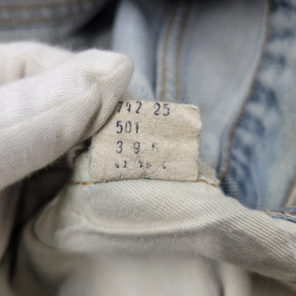 【現状渡し品】【メンズ】 Levi's リーバイス SMALL E 501 DENIM PANTS デニムパンツ ジーンズ 刻印6 USA製 不均等V ポケットダブルステッチ 収縮率8％ 157-260808-as-03-izu サイズ：28×34 カラー：ライトインディゴ 万代Net店